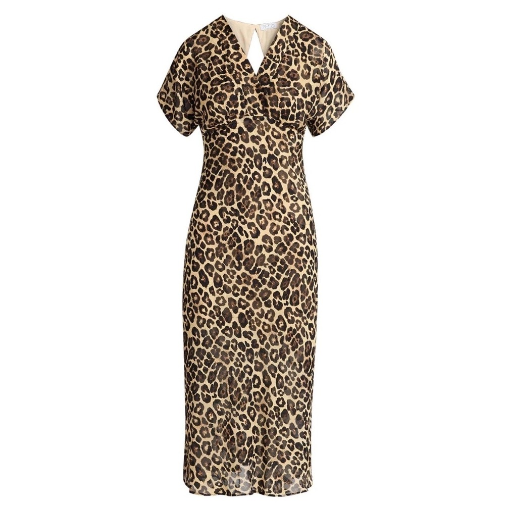 Sofia Vergara Dress Women's Medium Leopard Print Classic Elegant Office Siren